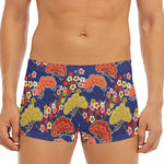 Japanese Cherry Blossom Pattern Print Men's Short Boxer Briefs