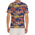 Japanese Cherry Blossom Pattern Print Men's Short Sleeve Rash Guard