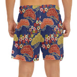 Japanese Cherry Blossom Pattern Print Men's Split Running Shorts