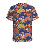 Japanese Cherry Blossom Pattern Print Men's Sports T-Shirt