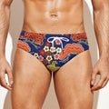 Japanese Cherry Blossom Pattern Print Men's Swim Briefs