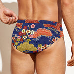 Japanese Cherry Blossom Pattern Print Men's Swim Briefs