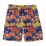 Japanese Cherry Blossom Pattern Print Men's Swim Trunks