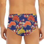 Japanese Cherry Blossom Pattern Print Men's Triangle Swim Briefs