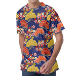 Japanese Cherry Blossom Pattern Print Men's Velvet T-Shirt