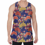 Japanese Cherry Blossom Pattern Print Men's Velvet Tank Top