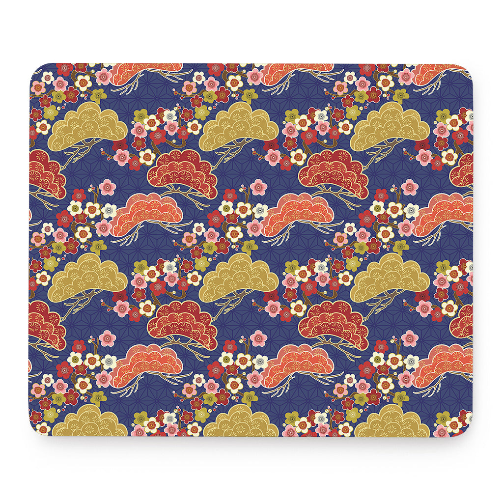 Japanese Cherry Blossom Pattern Print Mouse Pad