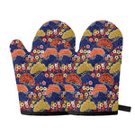 Japanese Cherry Blossom Pattern Print Oven Mitts