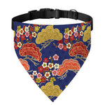 Japanese Cherry Blossom Pattern Print Over The Collar Dog Bandana