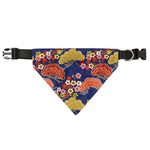 Japanese Cherry Blossom Pattern Print Over The Collar Dog Bandana