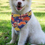 Japanese Cherry Blossom Pattern Print Over The Collar Dog Bandana