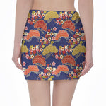 Japanese Cherry Blossom Pattern Print Pencil Mini Skirt