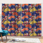 Japanese Cherry Blossom Pattern Print Pencil Pleat Curtains