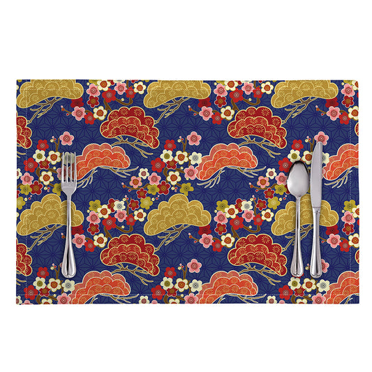 Japanese Cherry Blossom Pattern Print Placemat