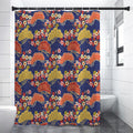 Japanese Cherry Blossom Pattern Print Premium Shower Curtain