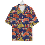 Japanese Cherry Blossom Pattern Print Rayon Hawaiian Shirt