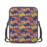 Japanese Cherry Blossom Pattern Print Rectangular Crossbody Bag