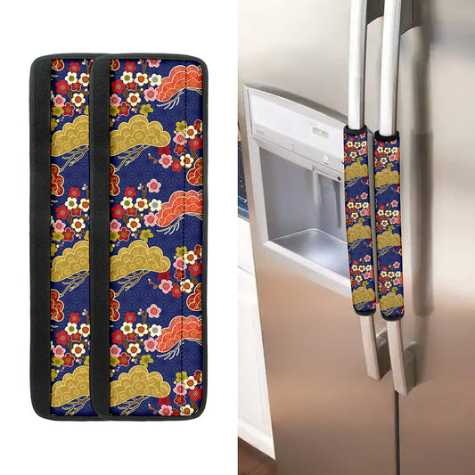 Japanese Cherry Blossom Pattern Print Refrigerator Handle Covers