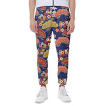 Japanese Cherry Blossom Pattern Print Scuba Joggers
