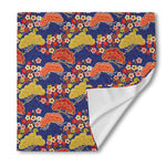 Japanese Cherry Blossom Pattern Print Silk Bandana