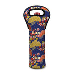 Japanese Cherry Blossom Pattern Print Single Neoprene Wine Tote