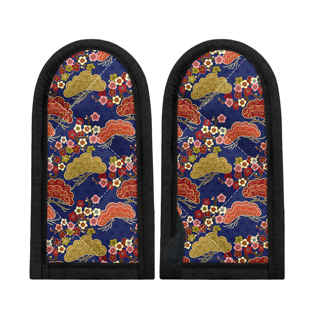 Japanese Cherry Blossom Pattern Print Skillet Handle Cover