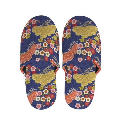 Japanese Cherry Blossom Pattern Print Slippers