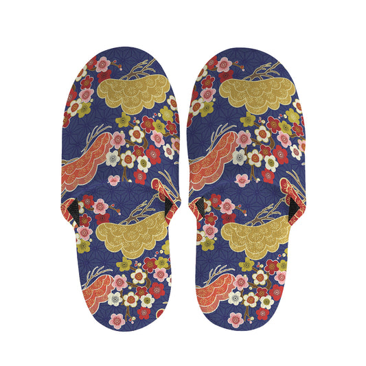 Japanese Cherry Blossom Pattern Print Slippers