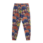 Japanese Cherry Blossom Pattern Print Sweatpants