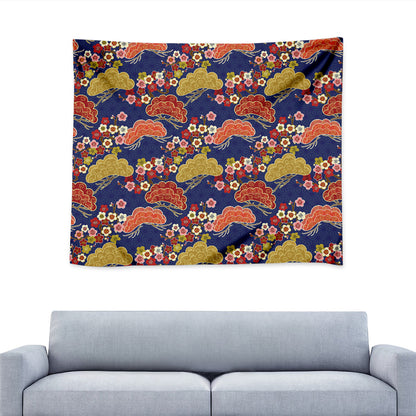 Japanese Cherry Blossom Pattern Print Tapestry