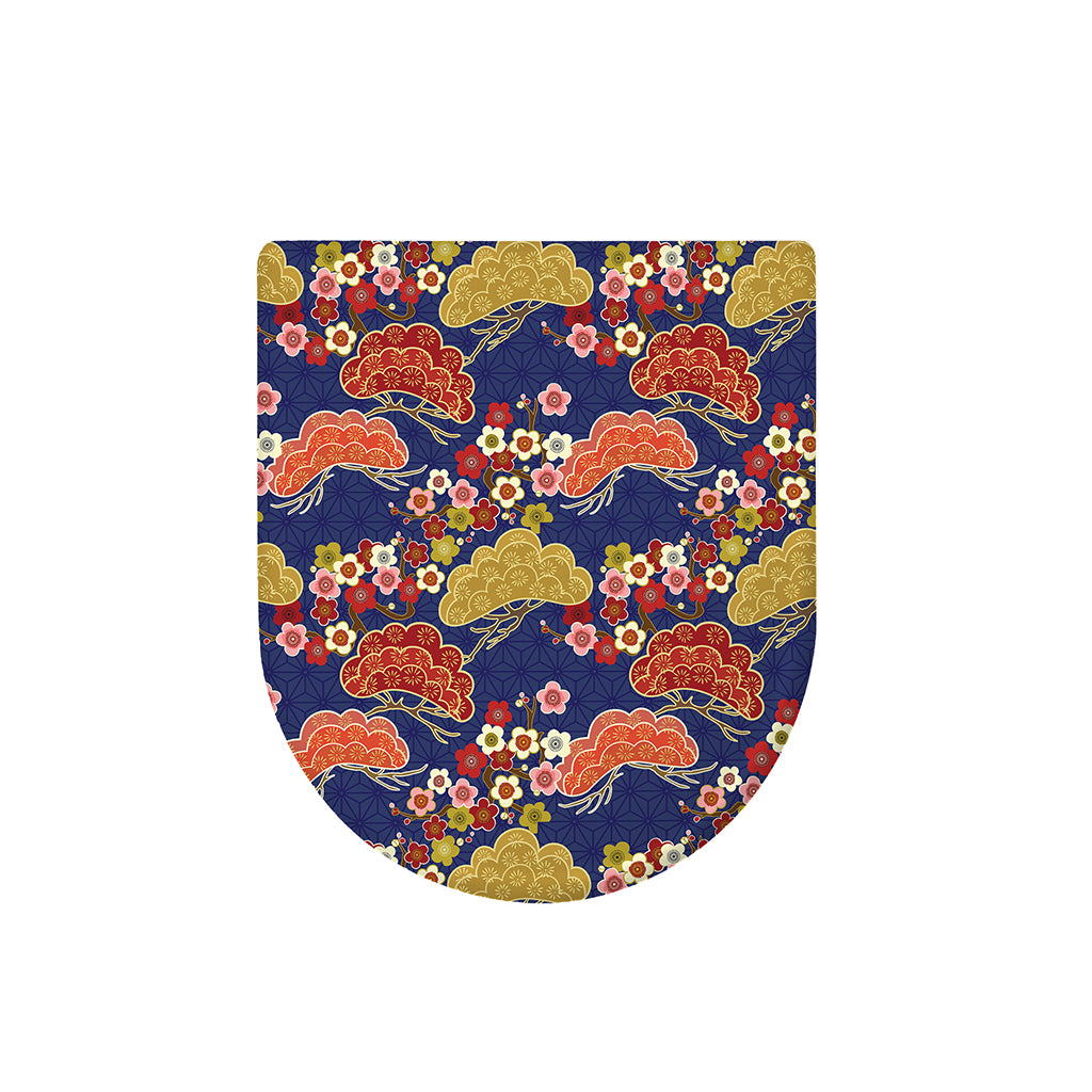 Japanese Cherry Blossom Pattern Print Toilet Lid Cover