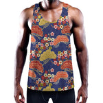 Japanese Cherry Blossom Pattern Print Training Tank Top