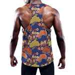 Japanese Cherry Blossom Pattern Print Training Tank Top