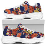Japanese Cherry Blossom Pattern Print White Chunky Shoes