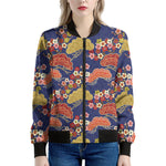 Japanese Cherry Blossom Pattern Print Women's Bomber Jacket