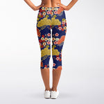 Japanese Cherry Blossom Pattern Print Women's Capri Leggings