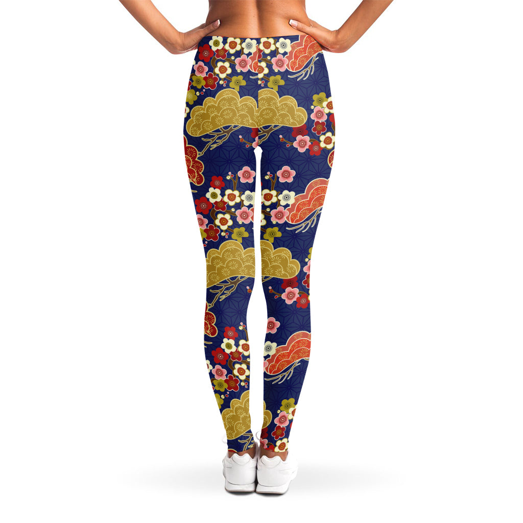 Japanese Cherry Blossom Pattern Print Women's Leggings