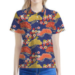 Japanese Cherry Blossom Pattern Print Women's Polo Shirt