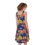 Japanese Cherry Blossom Pattern Print Women's Sleeveless Dress