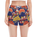 Japanese Cherry Blossom Pattern Print Women's Split Running Shorts