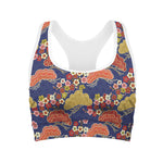 Japanese Cherry Blossom Pattern Print Women's Sports Bra