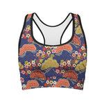 Japanese Cherry Blossom Pattern Print Women's Sports Bra