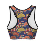 Japanese Cherry Blossom Pattern Print Women's Sports Bra