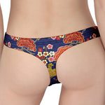 Japanese Cherry Blossom Pattern Print Women's Thong