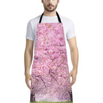 Japanese Cherry Blossom Tree Print Bib Apron With Pocket
