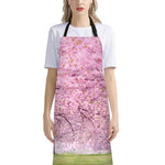 Japanese Cherry Blossom Tree Print Bib Apron With Pocket