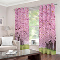 Japanese Cherry Blossom Tree Print Dimout Grommet Curtains