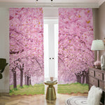 Japanese Cherry Blossom Tree Print Blackout Pencil Pleat Curtains