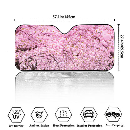 Japanese Cherry Blossom Tree Print Car Windshield Sun Shade