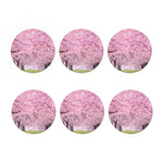 Japanese Cherry Blossom Tree Print Coaster Set